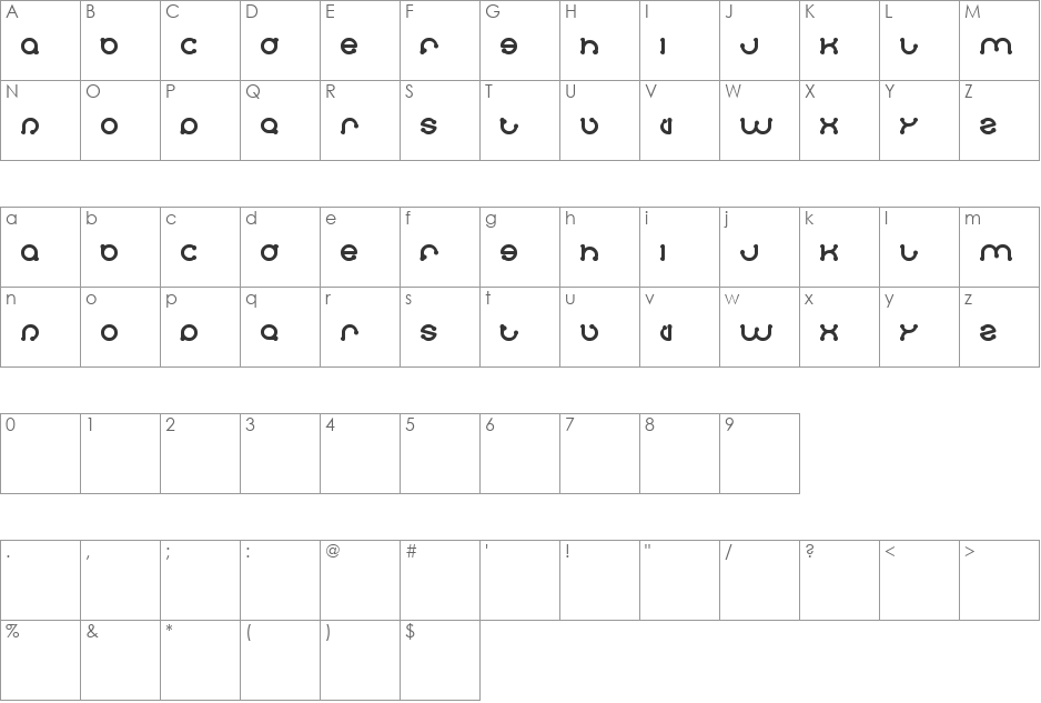 skateboard font character map preview