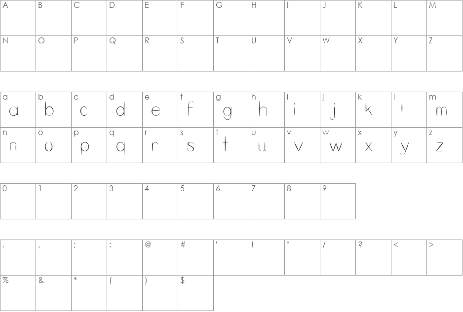 Skeleton Key font character map preview