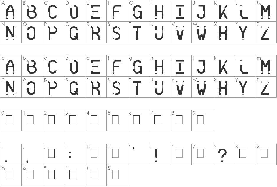 Skinned font character map preview
