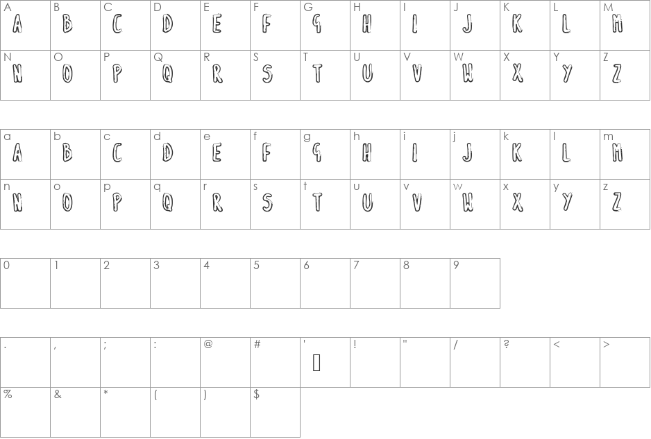 SK_BRIAN font character map preview