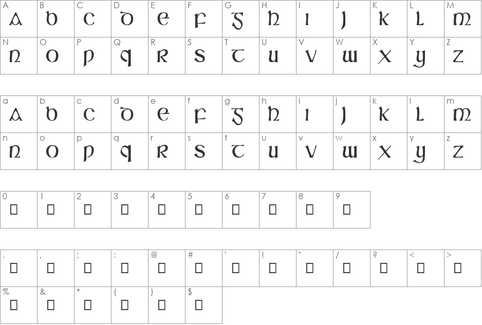 Sl font character map preview
