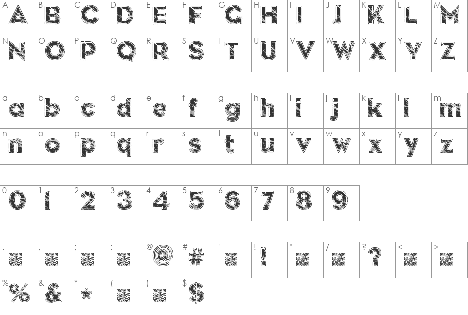 Slate font character map preview