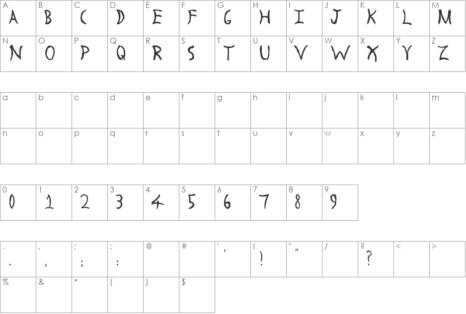 Sleek font character map preview