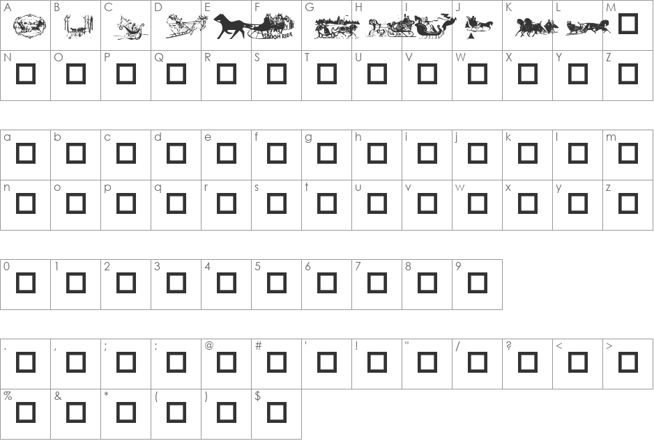 Sleigh Ride font character map preview