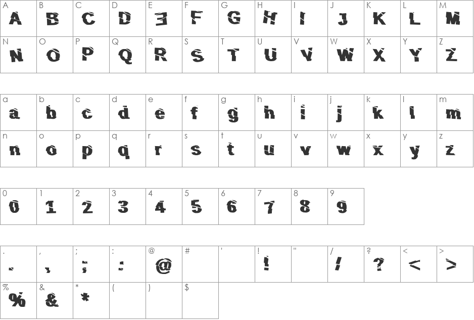 SLiCE n DiCE font character map preview