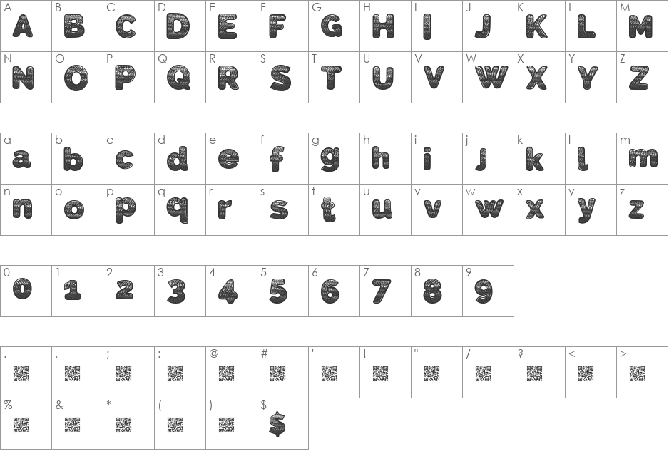 SlickWave font character map preview
