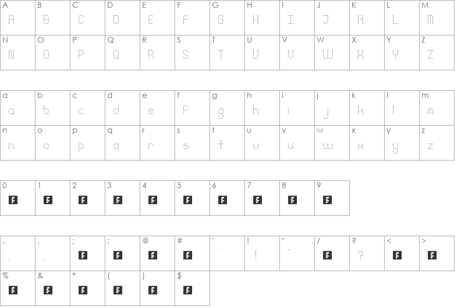 SlikDotte (SlikDockA improved) font character map preview