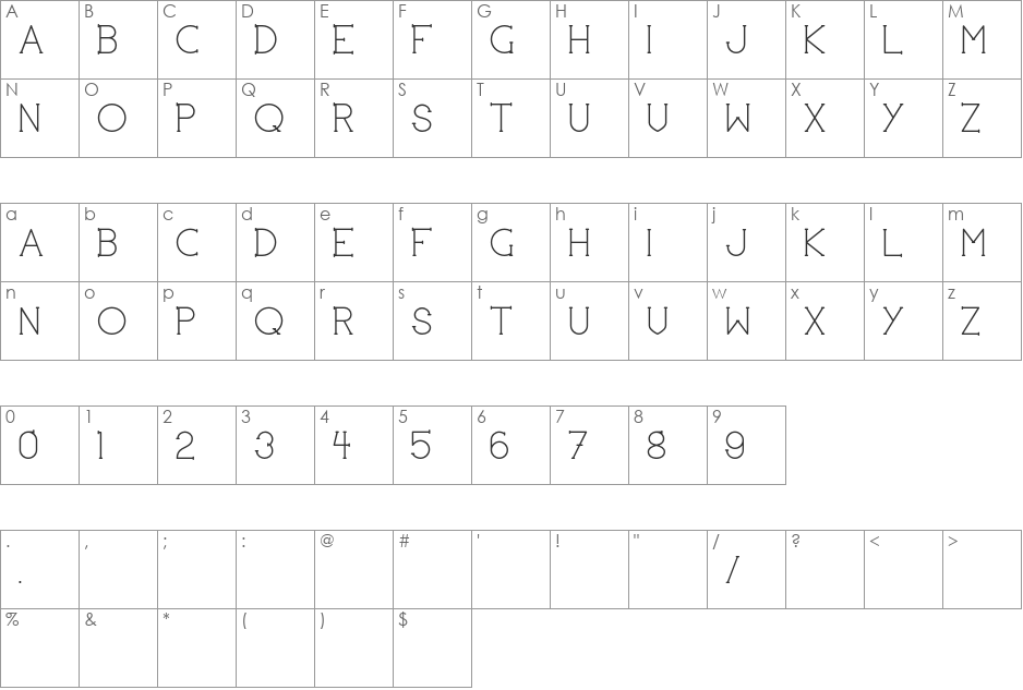 Slimbo Bold | boodas.de font character map preview