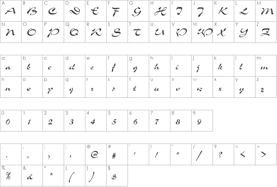 SloganD font character map preview