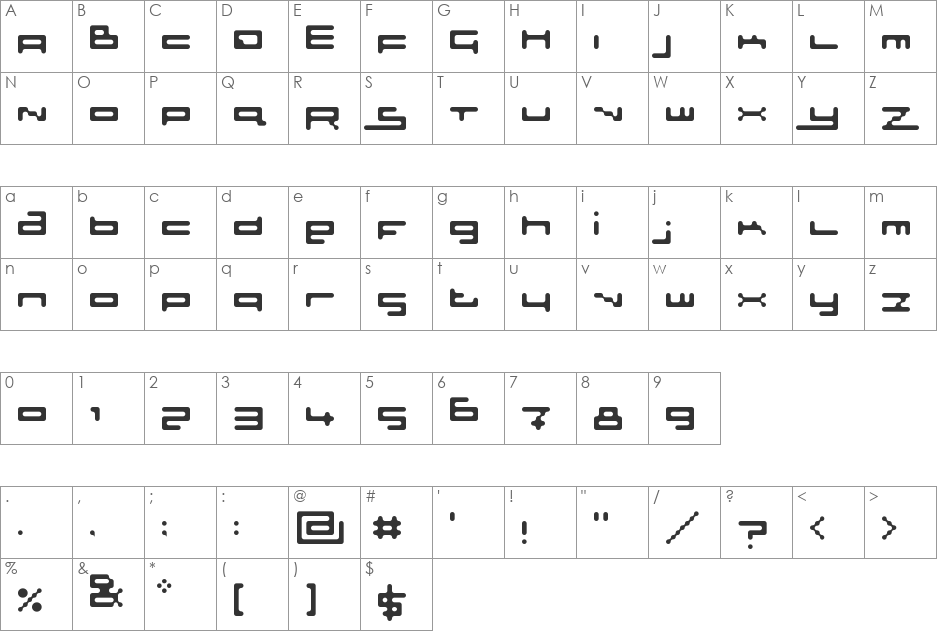 Sloth Rounded font character map preview
