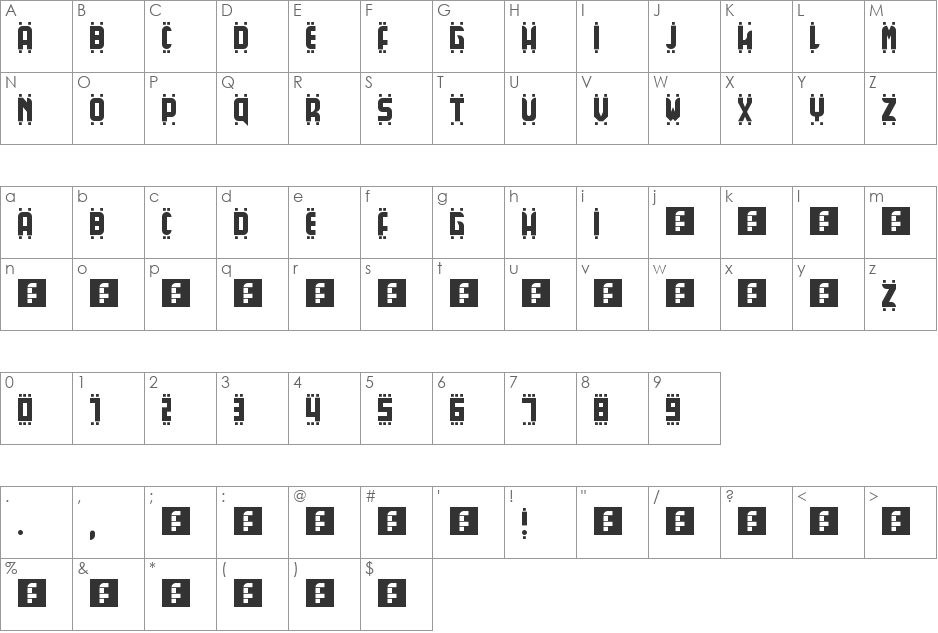 Sludge Factory font character map preview
