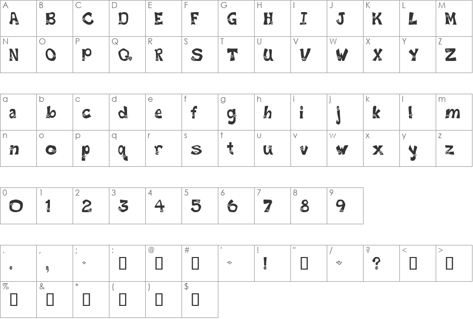 Smiley Font font character map preview