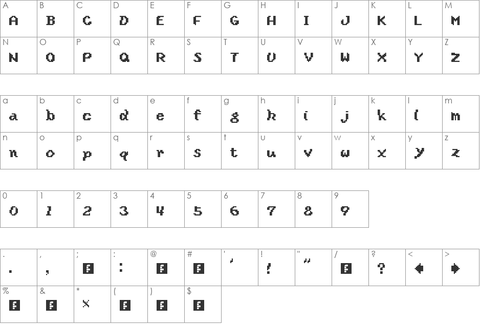 SMW2: Yoshi's Island font character map preview