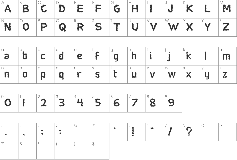 Social Monster font character map preview