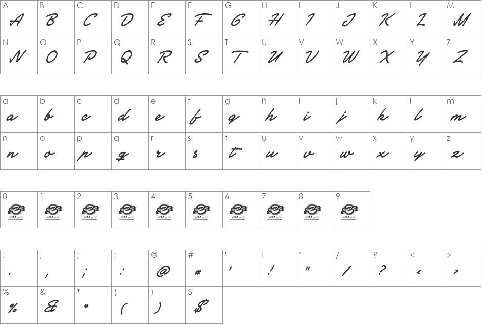 Society Editor Personal Use font character map preview