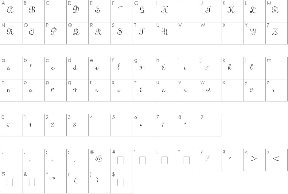Soda Lime font character map preview