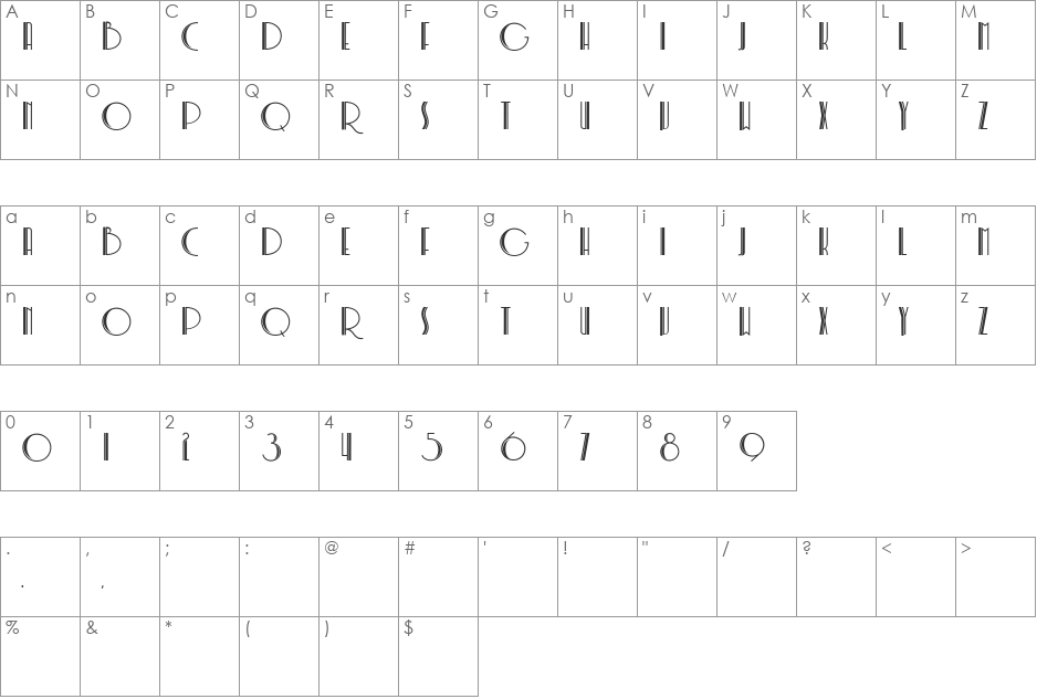 Soerjapoetera Doea font character map preview