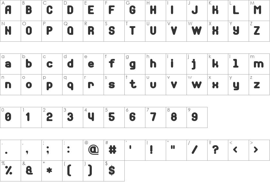 Soft Sans Serif 7 font character map preview