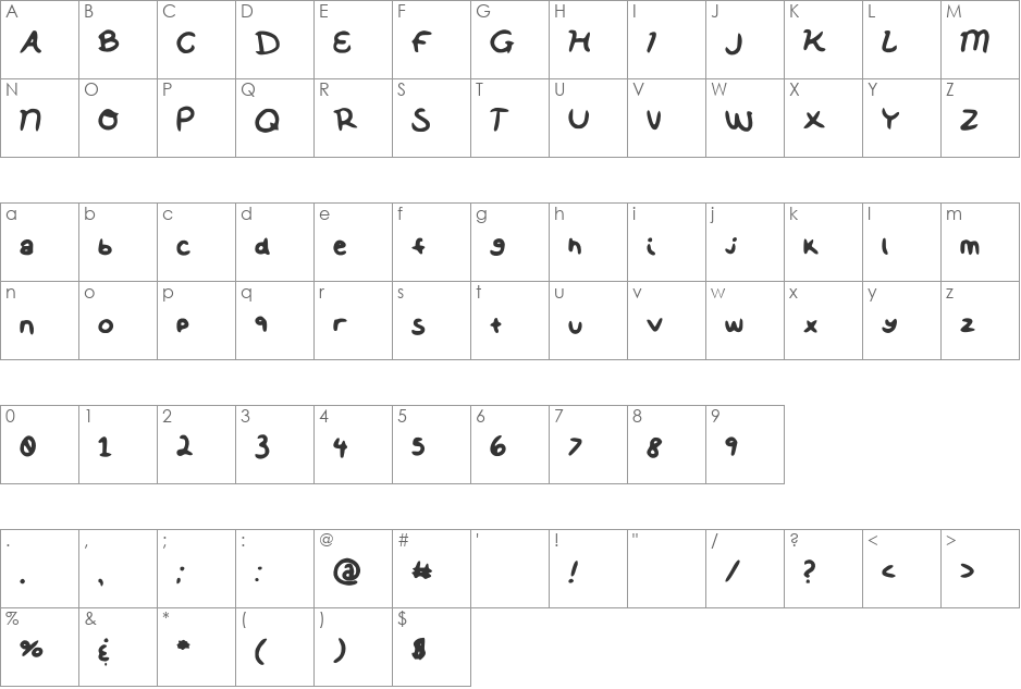 Soft_Notes font character map preview
