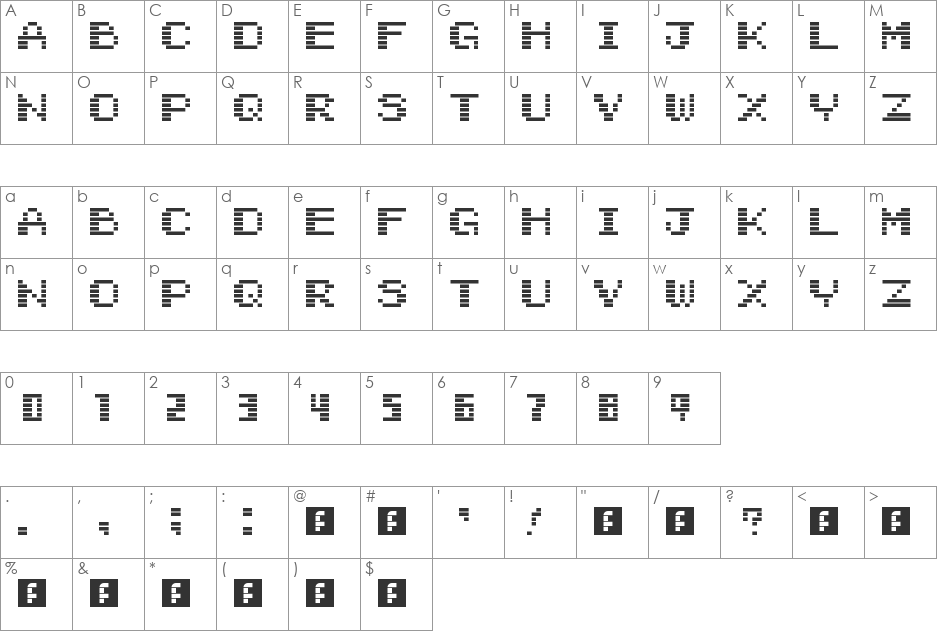Solar Warrior Xain font character map preview