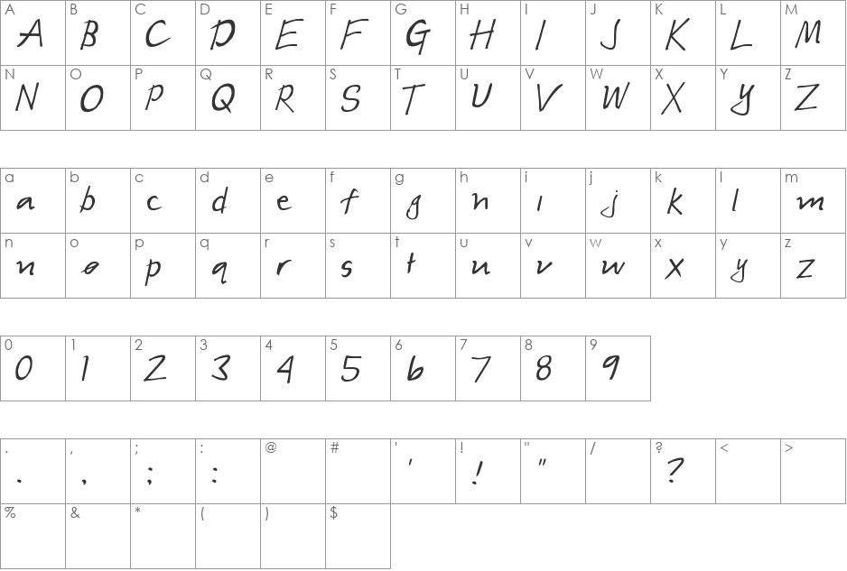 Song Contest 2012 - Light your fire! font character map preview