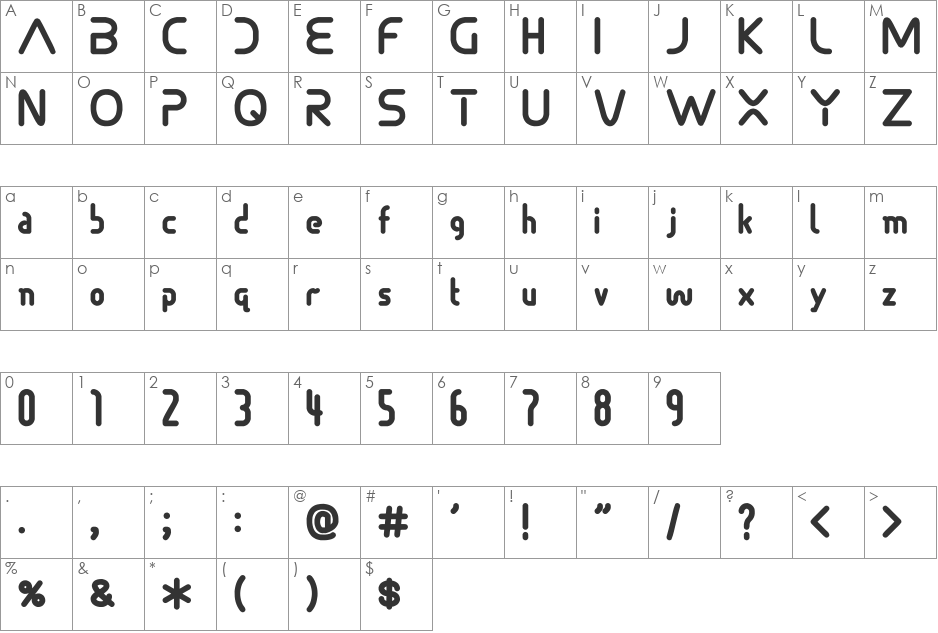 SonicDemonFont font character map preview