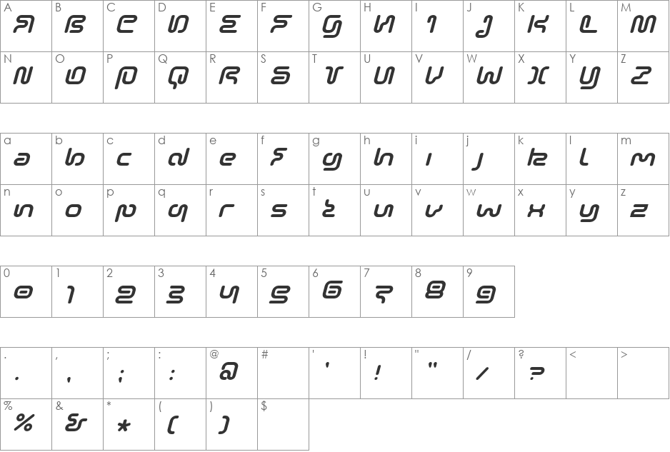SonicEmpire font character map preview