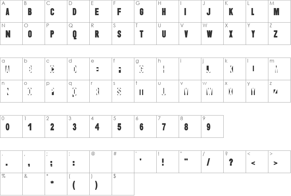 Soul Man font character map preview