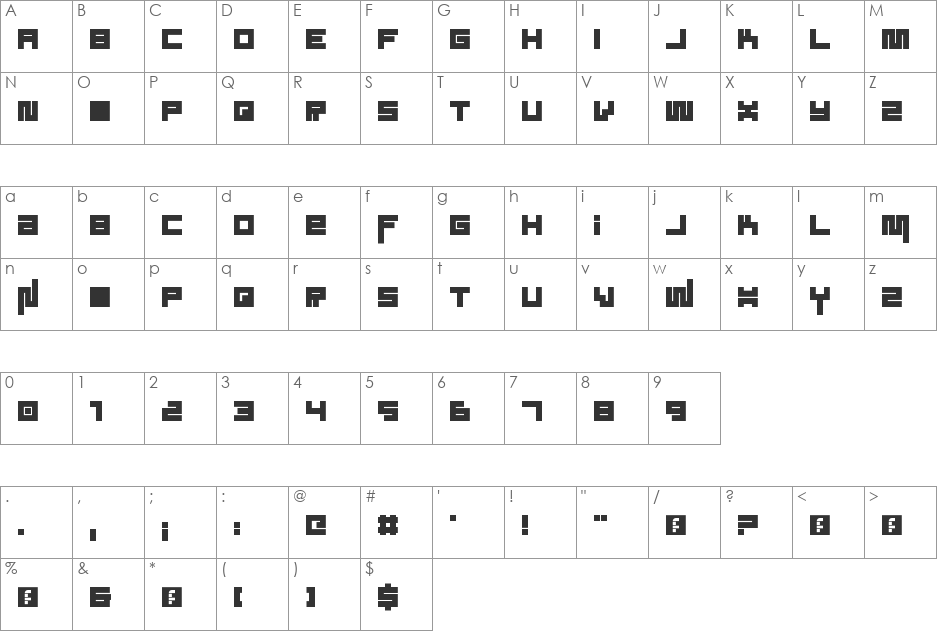 Sound System font character map preview