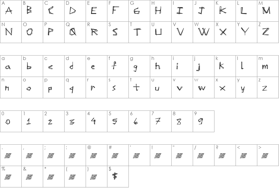 SoupKitchen font character map preview