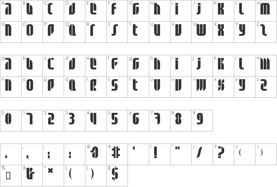 BD Alm font character map preview