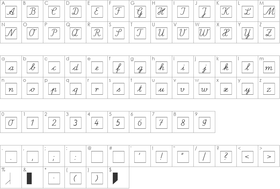 SP LA Quadrat DB font character map preview