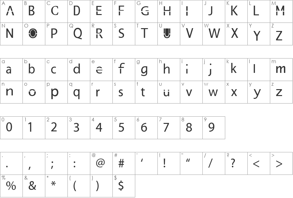 Space Geek font character map preview