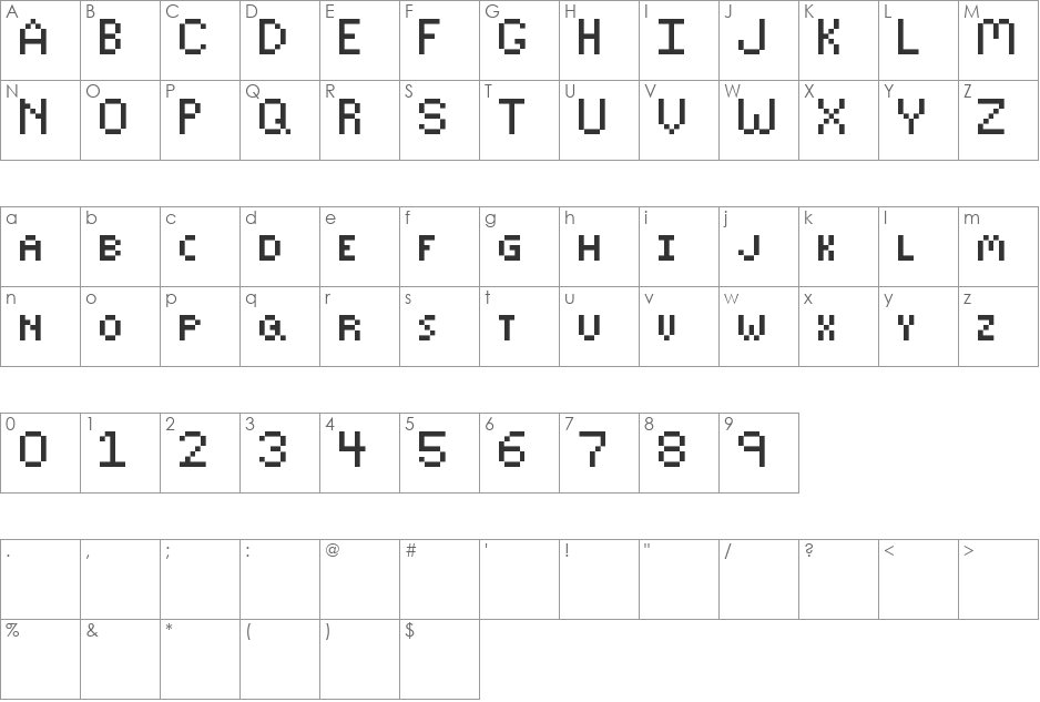 Sparkly-Font font character map preview