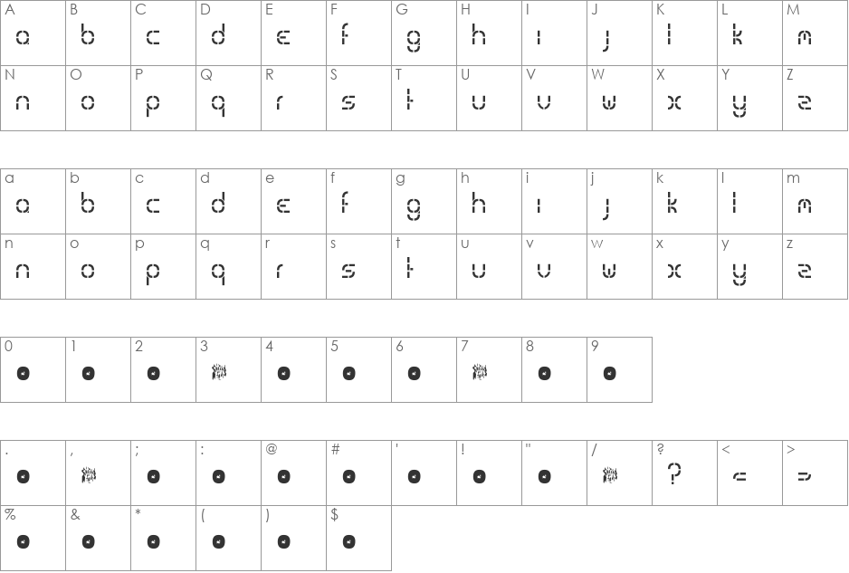 special k. font character map preview