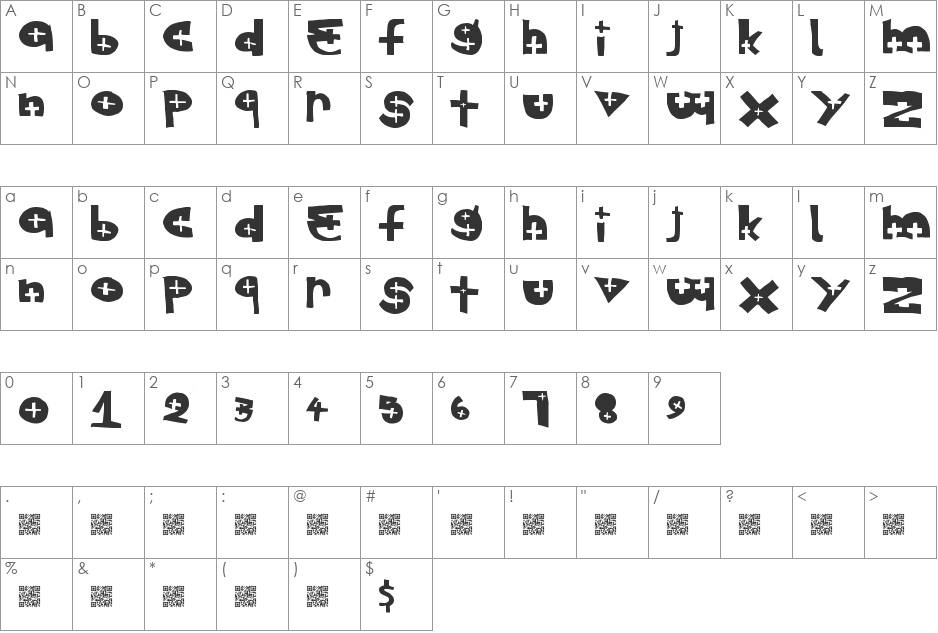 SpecialExit font character map preview