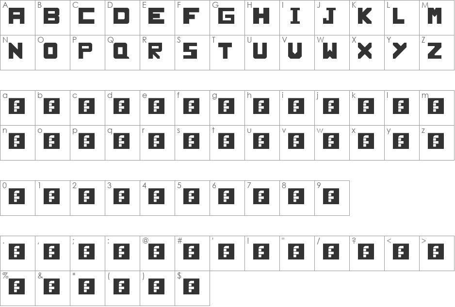 Speechless font character map preview