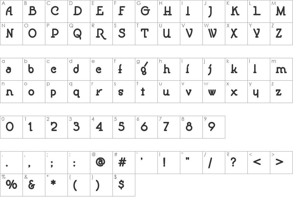 SpeedballNo1NF font character map preview