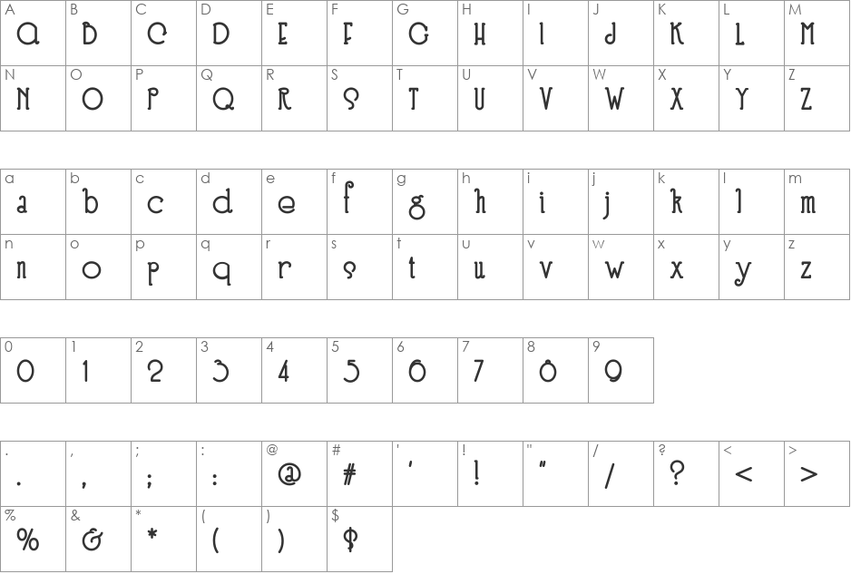 SpeedballNo3NF font character map preview