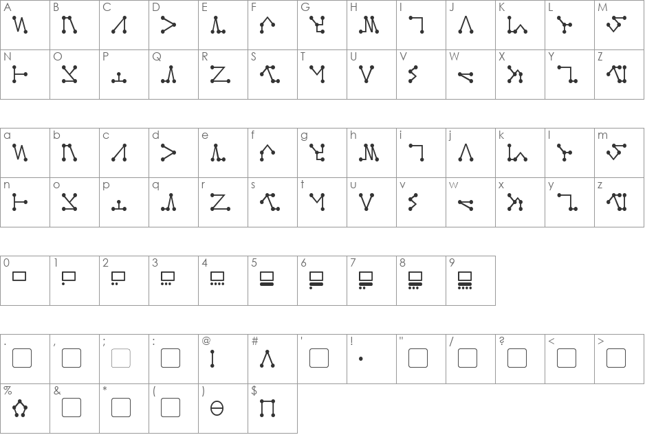 Spellweaver Nodes font character map preview