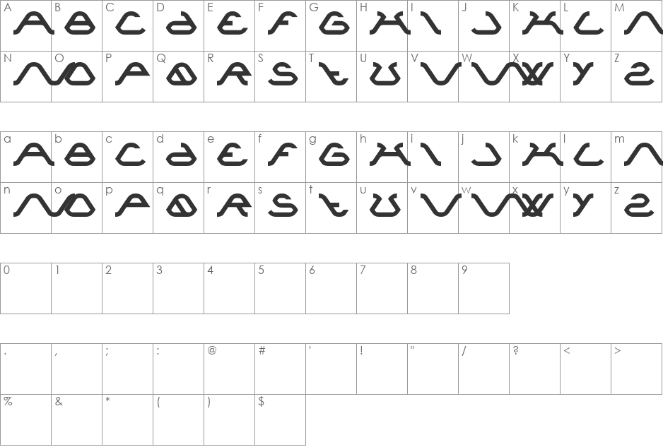 spider font character map preview