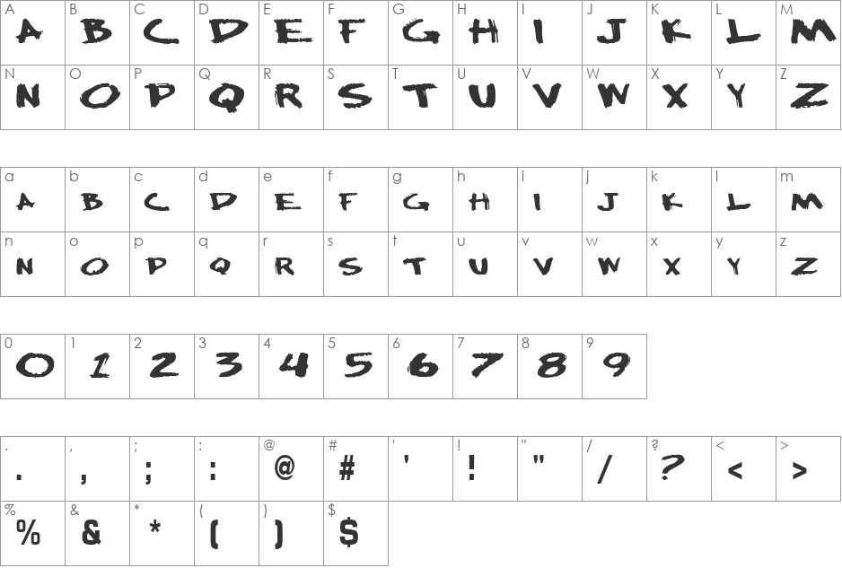 SplashFontStyle font character map preview