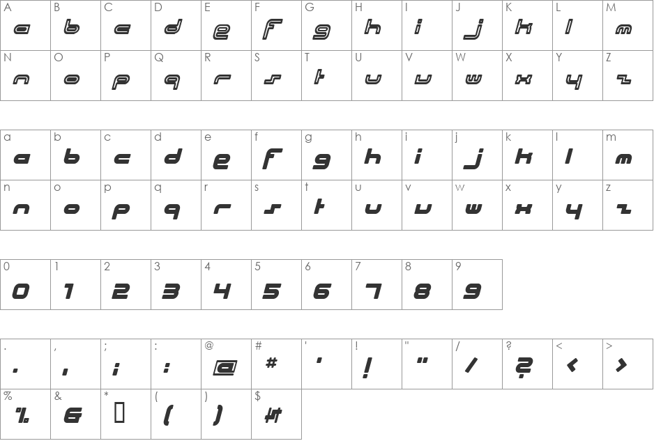 Beach House font character map preview