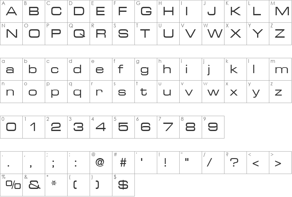 Sportscenter font character map preview