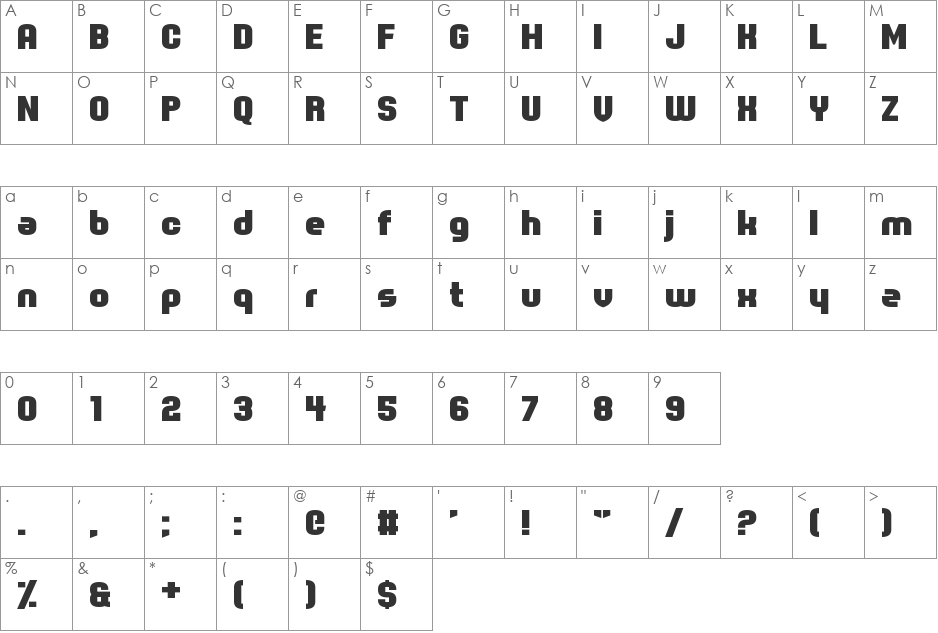 Spot Monkey font character map preview