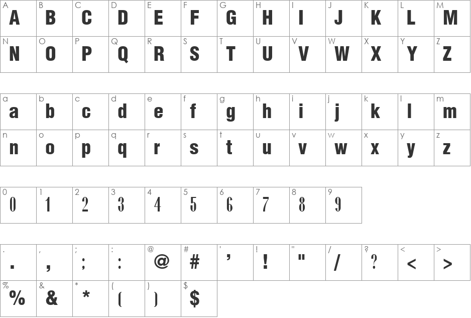 SPPakizi font character map preview