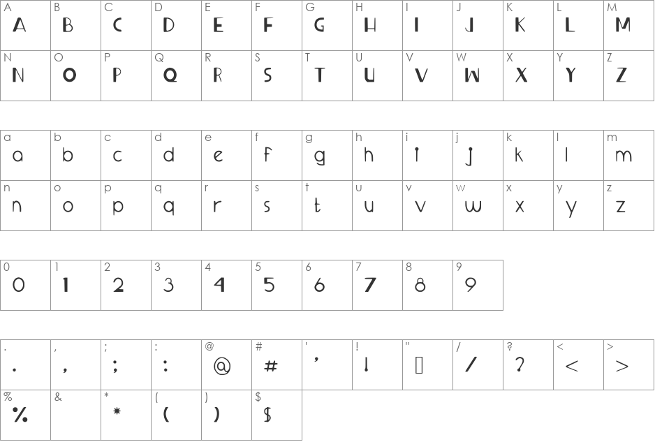 SprangledEggs font character map preview