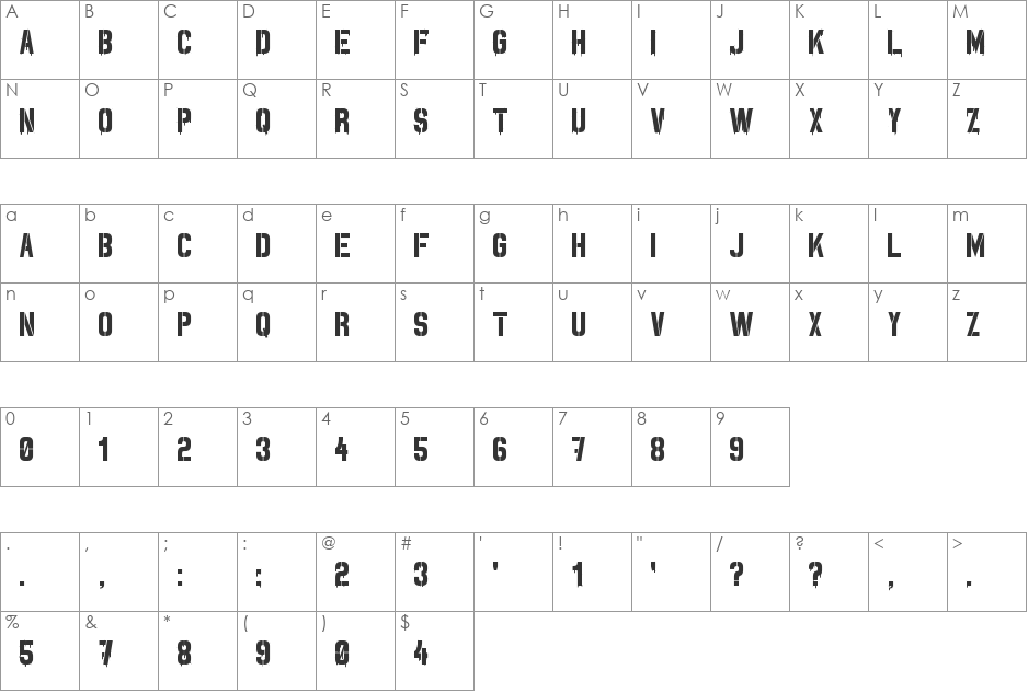 Spray.ME font character map preview