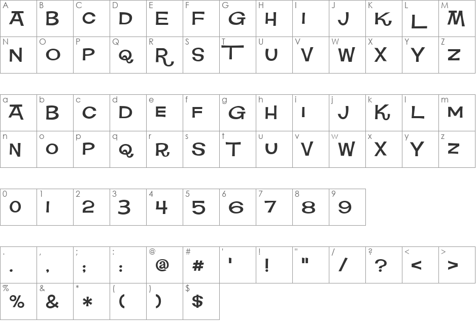 Square Meal font character map preview
