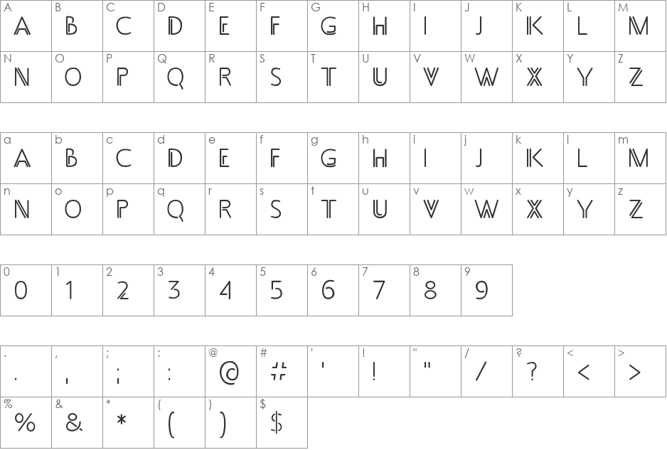 SS_Adec font character map preview